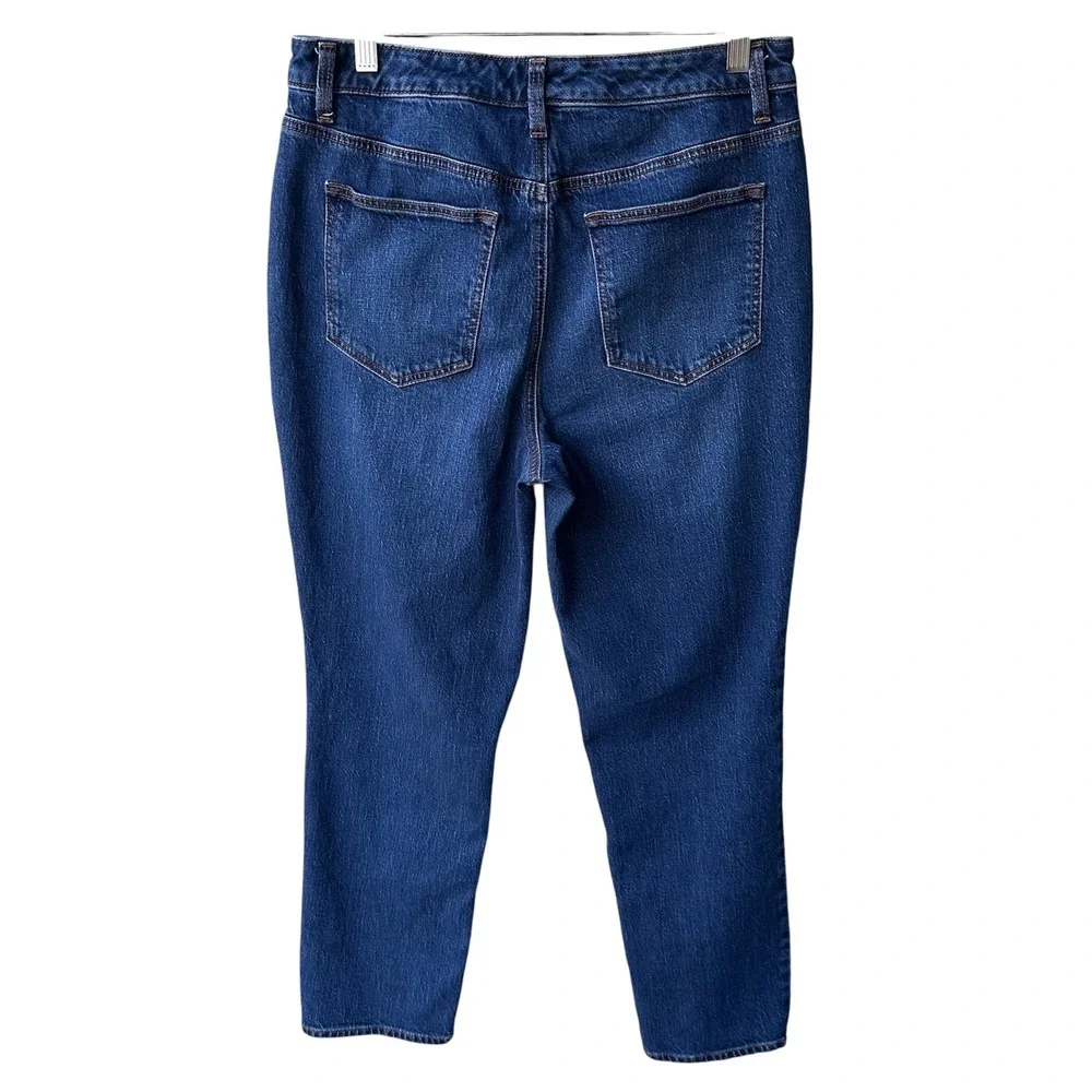 Talbots Jeans Pants Straight Leg Blue Wash Dark High Rise Preppy Size 10 Petite